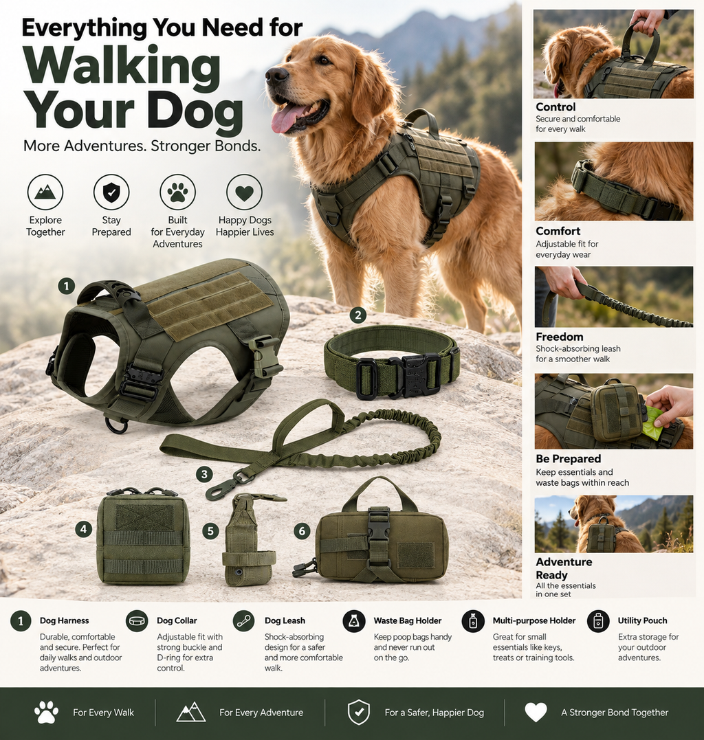 6-in-1 Tactical Dog Walking & Adventure Kit