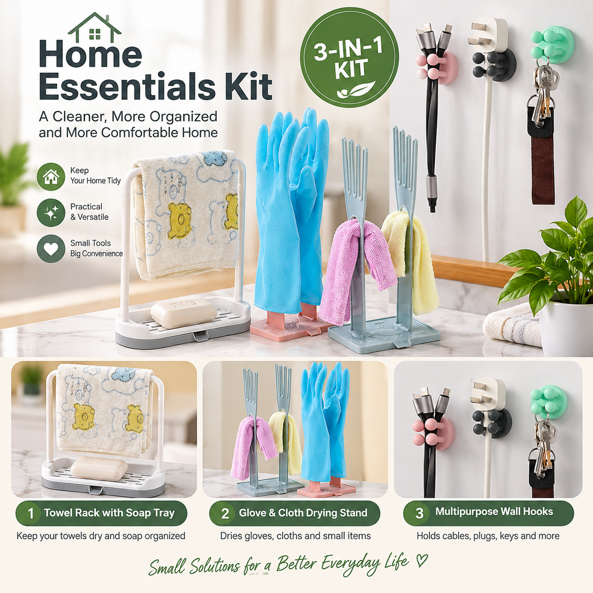 3-in-1 Home Organization Essentials Kit
